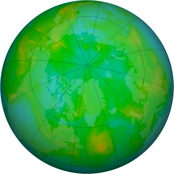 Arctic ozone map for 17 July 1997